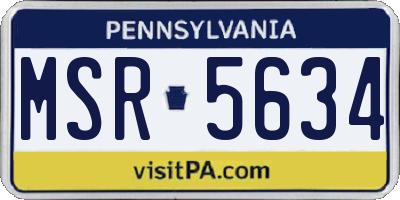 PA license plate MSR5634