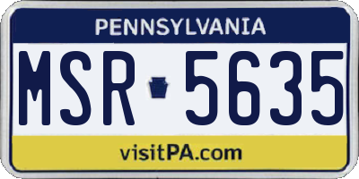 PA license plate MSR5635
