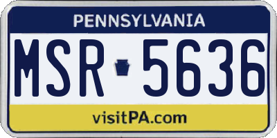 PA license plate MSR5636