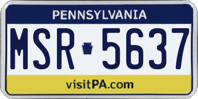 PA license plate MSR5637