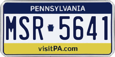PA license plate MSR5641