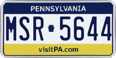 PA license plate MSR5644