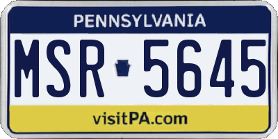 PA license plate MSR5645