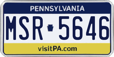 PA license plate MSR5646