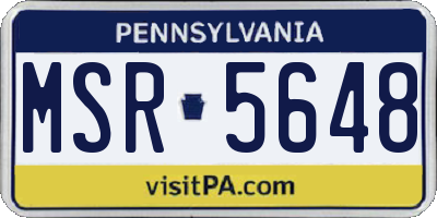 PA license plate MSR5648
