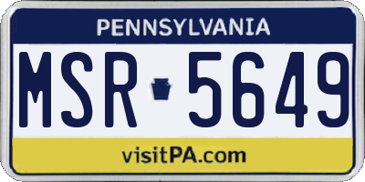 PA license plate MSR5649