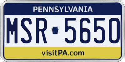 PA license plate MSR5650