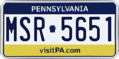 PA license plate MSR5651