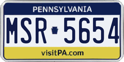 PA license plate MSR5654