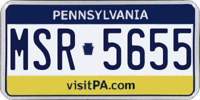 PA license plate MSR5655