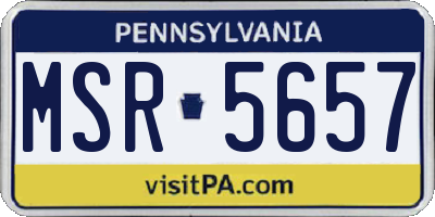 PA license plate MSR5657