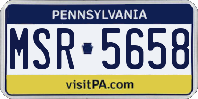 PA license plate MSR5658