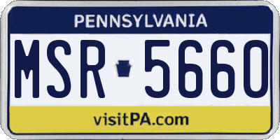 PA license plate MSR5660