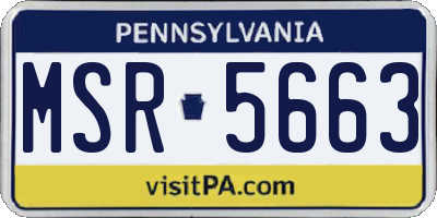 PA license plate MSR5663