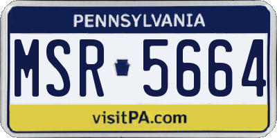 PA license plate MSR5664