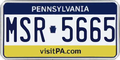 PA license plate MSR5665