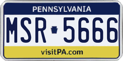 PA license plate MSR5666