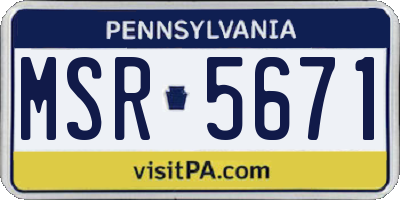 PA license plate MSR5671
