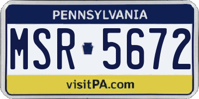 PA license plate MSR5672