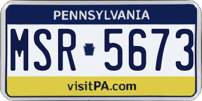 PA license plate MSR5673