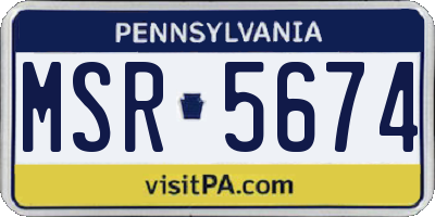 PA license plate MSR5674