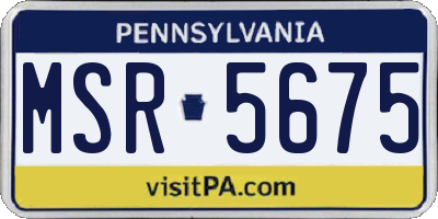 PA license plate MSR5675