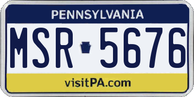 PA license plate MSR5676