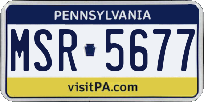 PA license plate MSR5677