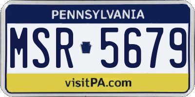 PA license plate MSR5679