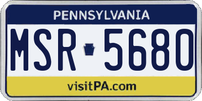 PA license plate MSR5680