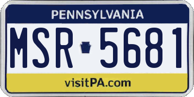 PA license plate MSR5681
