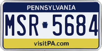 PA license plate MSR5684