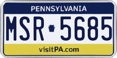 PA license plate MSR5685