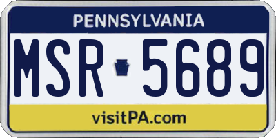 PA license plate MSR5689