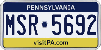 PA license plate MSR5692