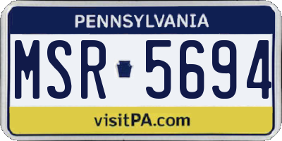 PA license plate MSR5694