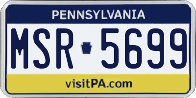 PA license plate MSR5699