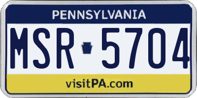PA license plate MSR5704