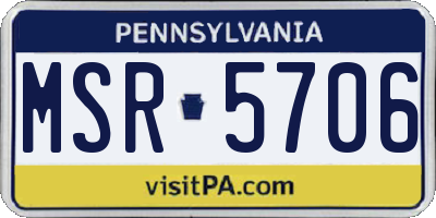 PA license plate MSR5706