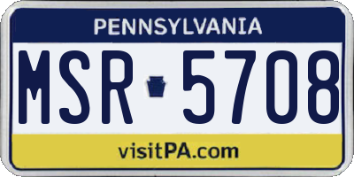 PA license plate MSR5708