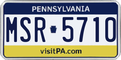 PA license plate MSR5710