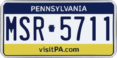 PA license plate MSR5711
