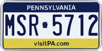 PA license plate MSR5712