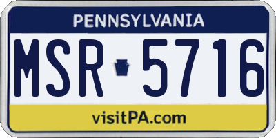 PA license plate MSR5716
