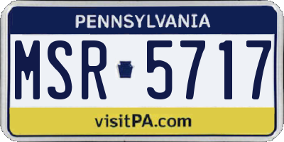 PA license plate MSR5717