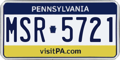 PA license plate MSR5721
