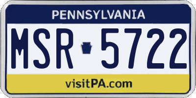 PA license plate MSR5722