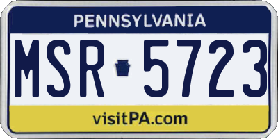 PA license plate MSR5723