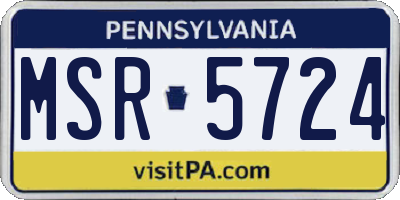 PA license plate MSR5724