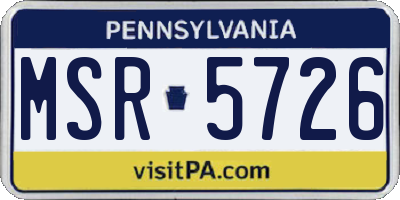 PA license plate MSR5726